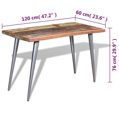 Jídelní Stůl Masivní Recyklované Dřevo 120 X 60 X 76 Cm