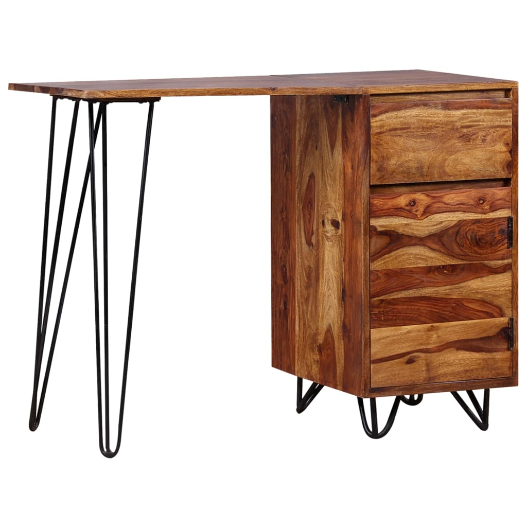 Psací Stůl S 1 Zásuvkou A 1 Skříňkou, Masivní Sheesham