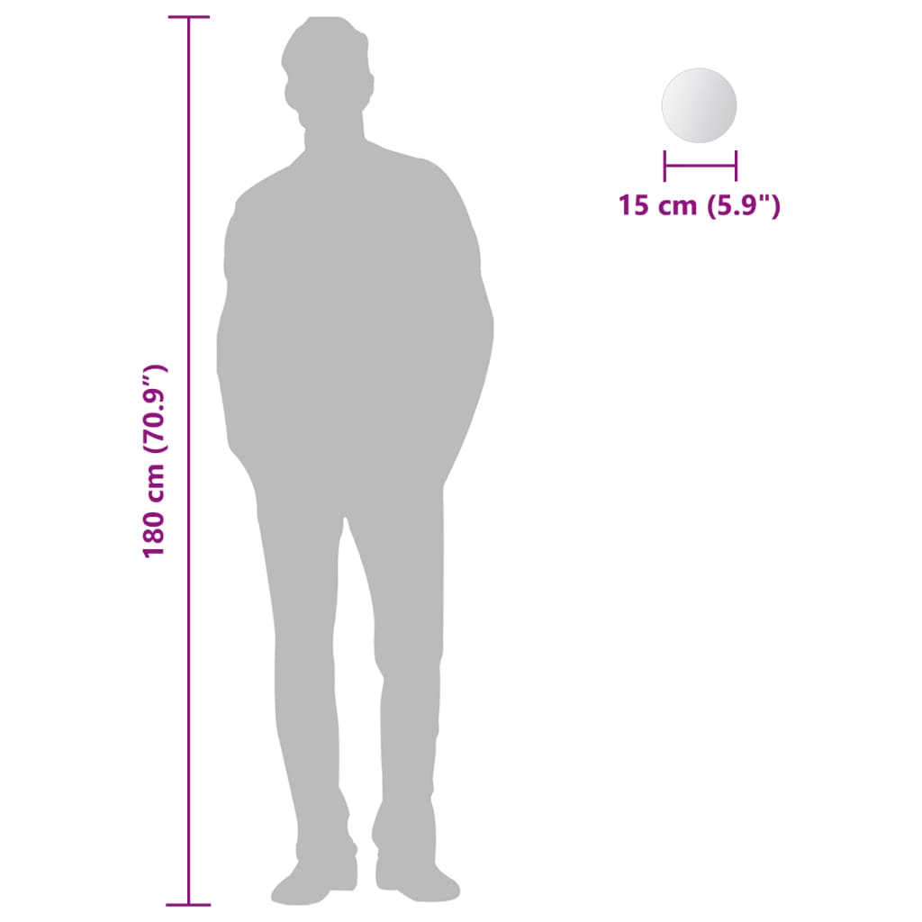 Zrcadlové Dlaždice, 8 Ks, Kulaté, Sklo