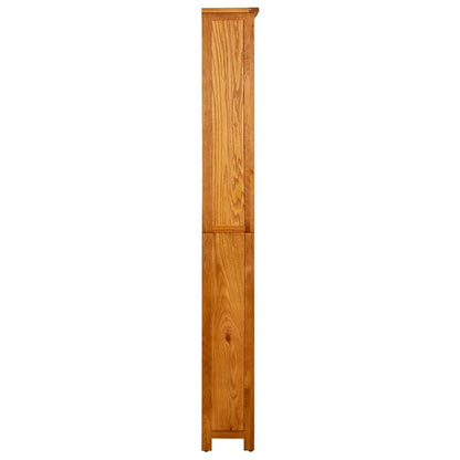 Knihovna Se 6 Policemi 80 X 22,5 X 180 Cm Masivní Dubové Dřevo