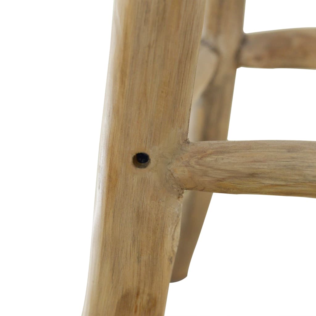 Barová Stolička Pravá Kůže A Masivní Teak