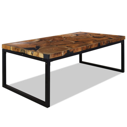Konferenční Stolek, Teak A Pryskyřice, 60X60X40 Cm