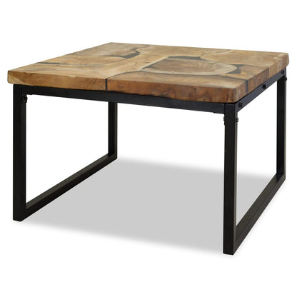 Konferenční Stolek, Teak A Pryskyřice, 60X60X40 Cm