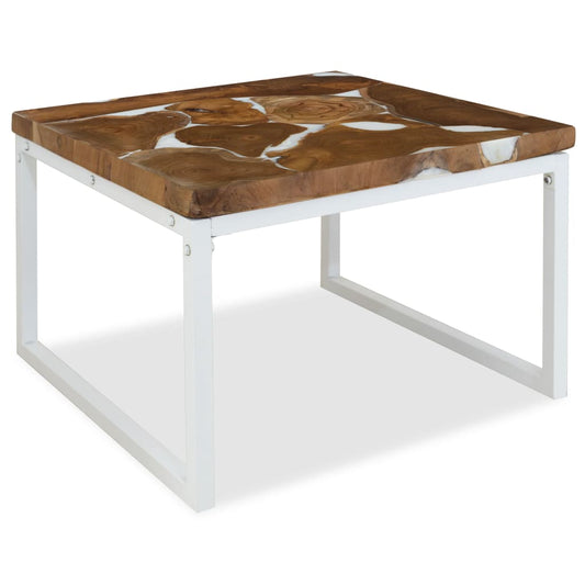 Konferenční Stolek, Teak A Pryskyřice, 60X60X40 Cm