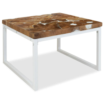Konferenční Stolek, Teak A Pryskyřice, 60X60X40 Cm