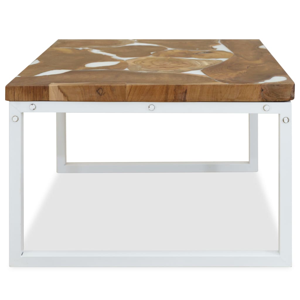 Konferenční Stolek, Teak A Pryskyřice, 60X60X40 Cm
