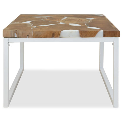 Konferenční Stolek, Teak A Pryskyřice, 60X60X40 Cm