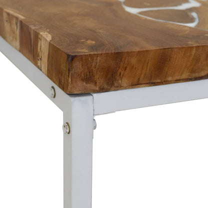 Konferenční Stolek, Teak A Pryskyřice, 60X60X40 Cm