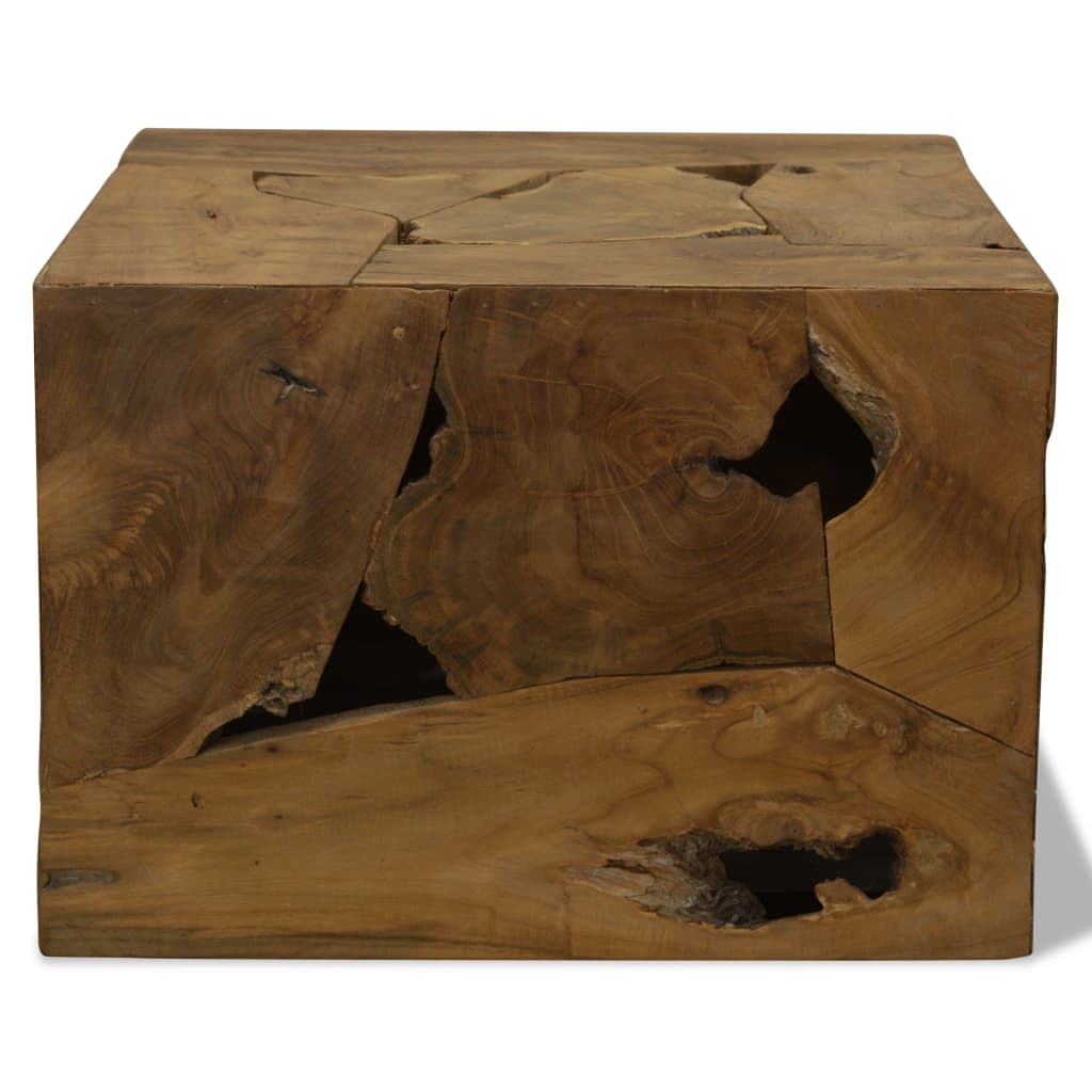 Konferenční Stolek, Pravý Teak, 50X50X35 Cm, Hnědý