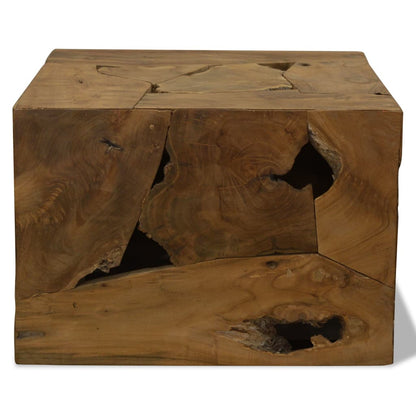 Konferenční Stolek, Pravý Teak, 50X50X35 Cm, Hnědý