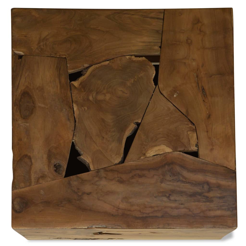 Konferenční Stolek, Pravý Teak, 50X50X35 Cm, Hnědý