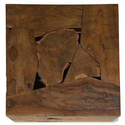 Konferenční Stolek, Pravý Teak, 50X50X35 Cm, Hnědý