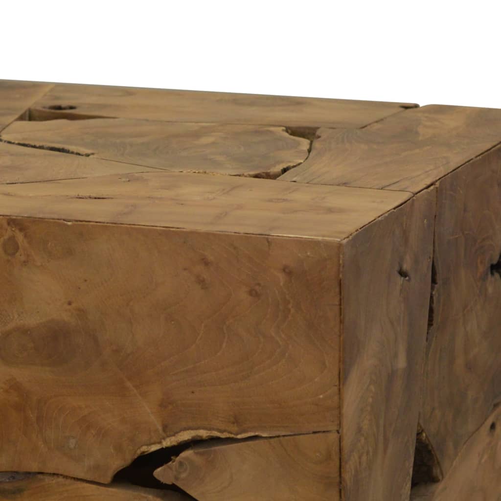 Konferenční Stolek, Pravý Teak, 50X50X35 Cm, Hnědý