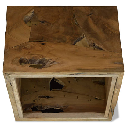 Konferenční Stolek, Pravý Teak, 50X50X35 Cm, Hnědý