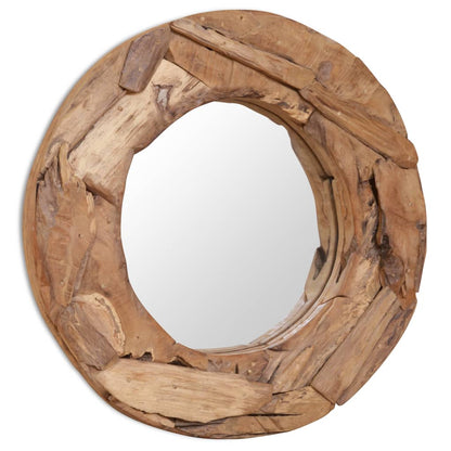 Dekorativní Zrcadlo, Kulaté, Teak,