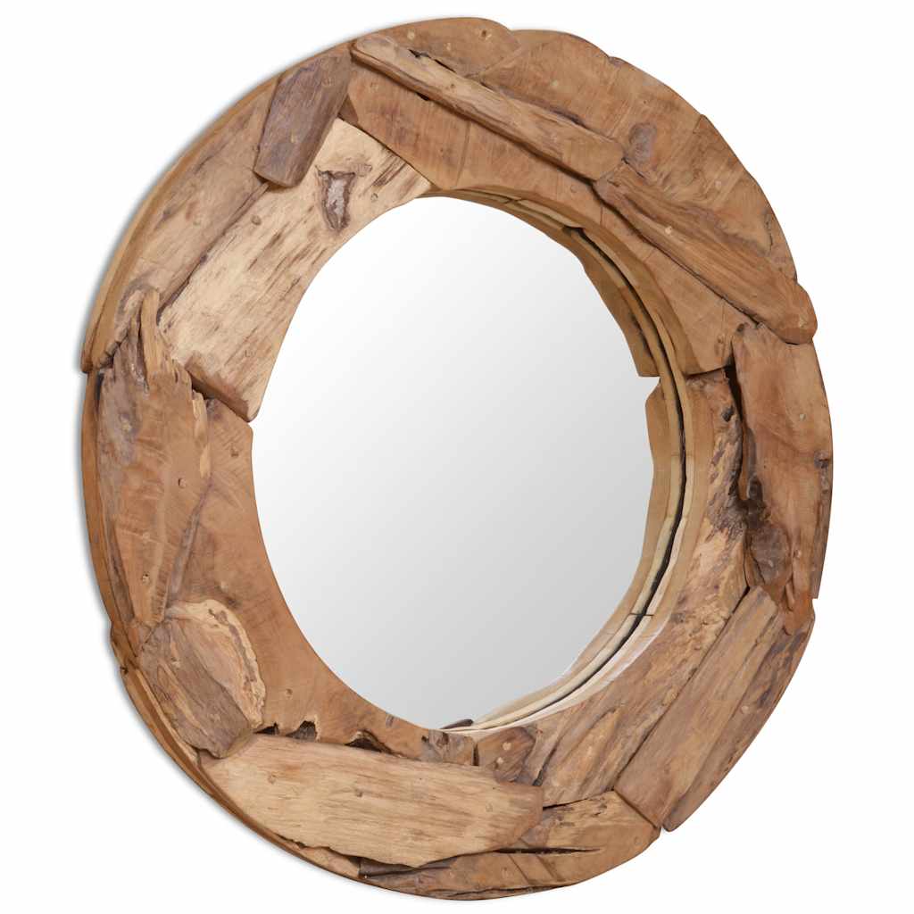 Dekorativní Zrcadlo, Kulaté, Teak,