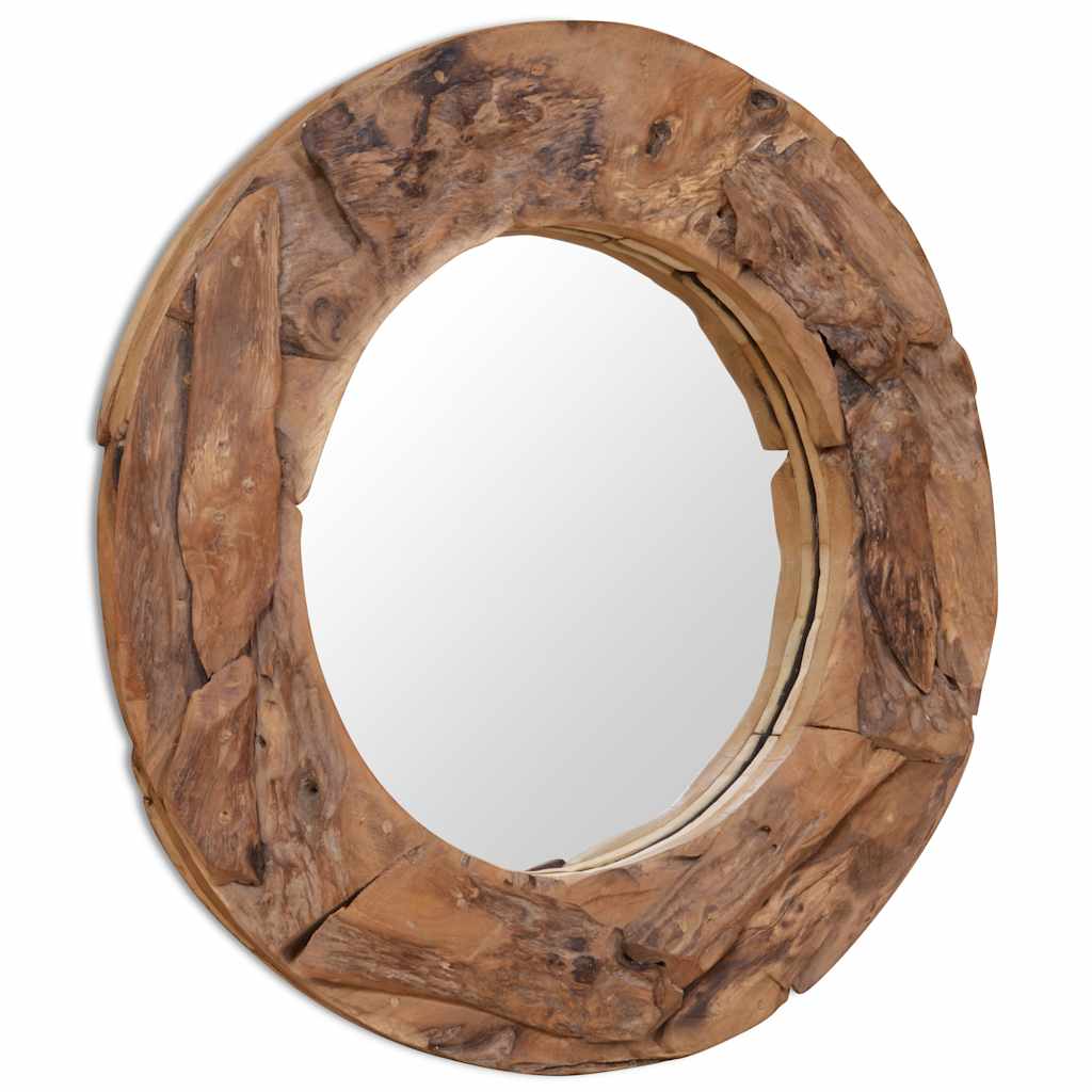 Dekorativní Zrcadlo, Kulaté, Teak,