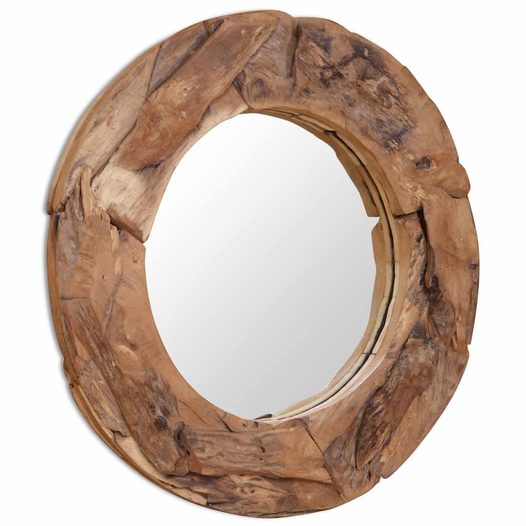 Dekorativní Zrcadlo, Kulaté, Teak,