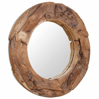 Dekorativní Zrcadlo, Kulaté, Teak,
