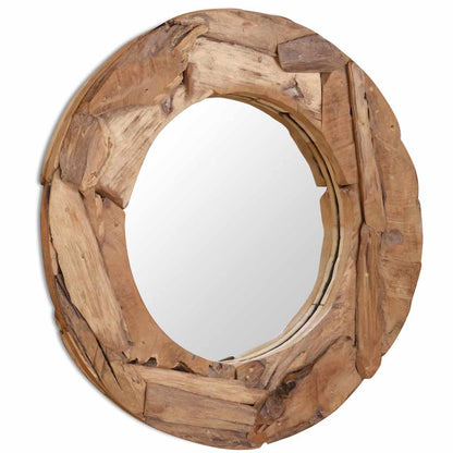 Dekorativní Zrcadlo, Kulaté, Teak,