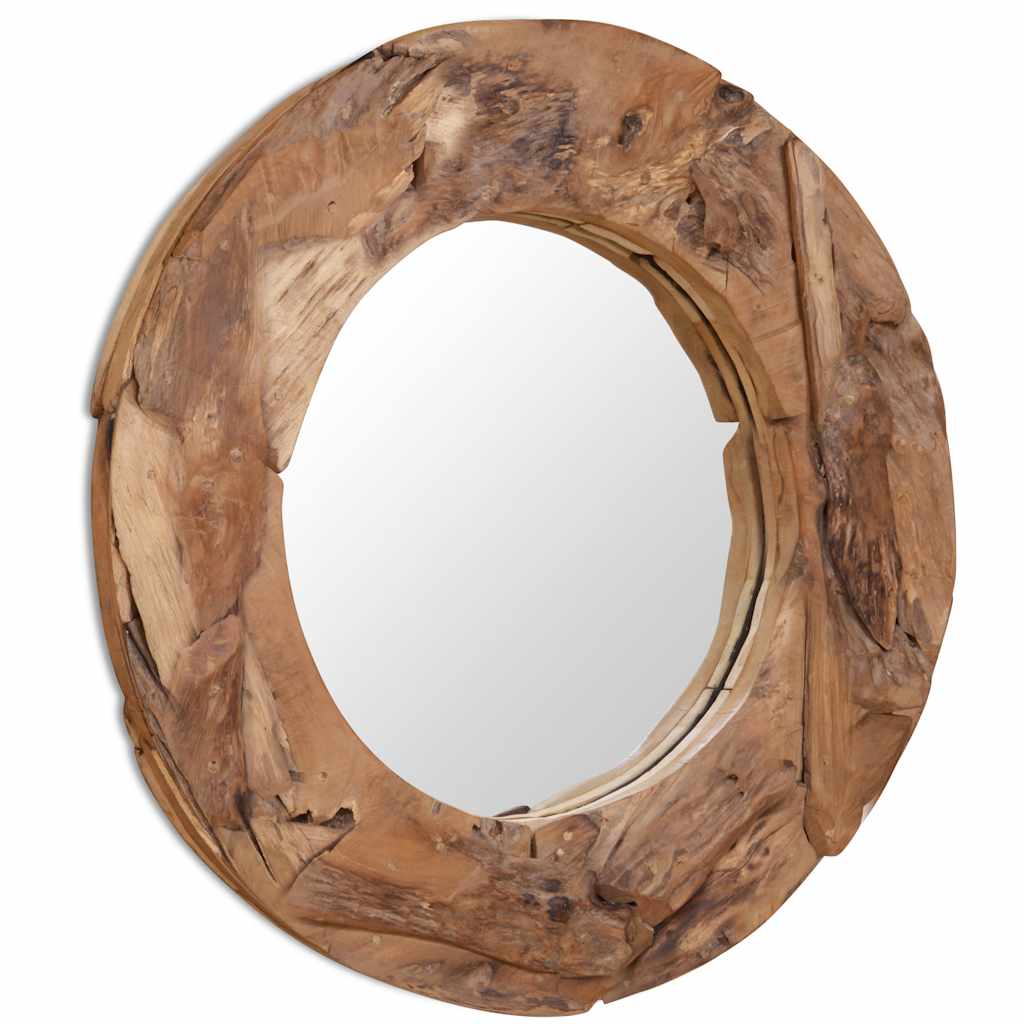 Dekorativní Zrcadlo, Kulaté, Teak,