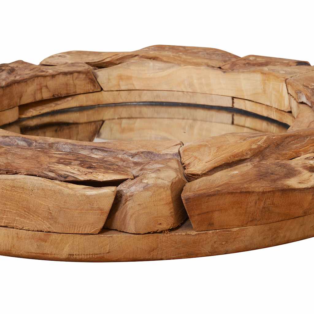 Dekorativní Zrcadlo, Kulaté, Teak,