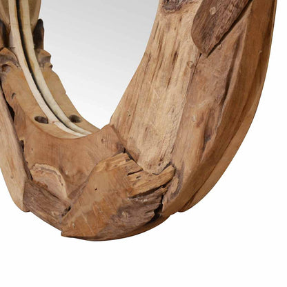 Dekorativní Zrcadlo, Kulaté, Teak,