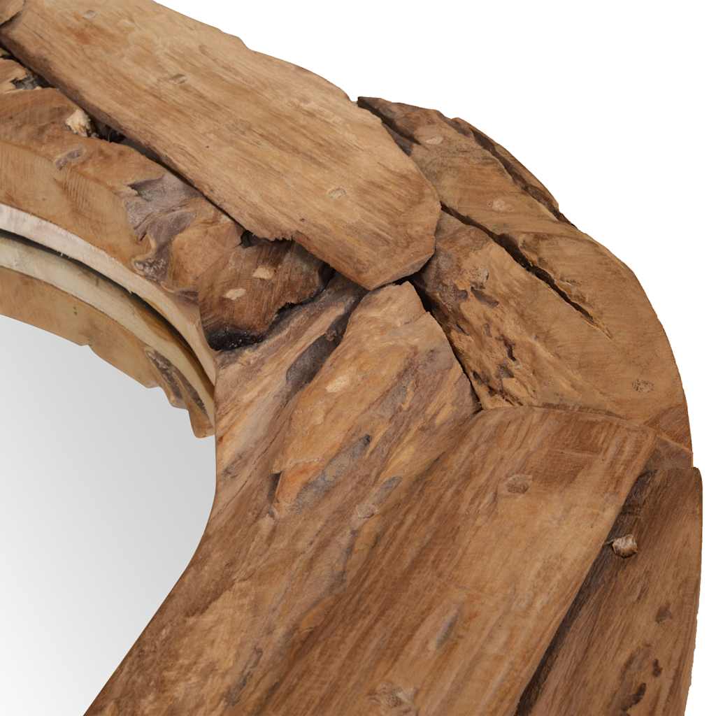 Dekorativní Zrcadlo, Kulaté, Teak,
