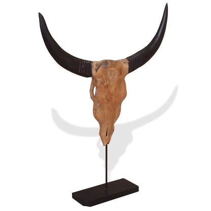 Socha Býčí Lebky Z Teakového Dřeva 66X15X88 Cm