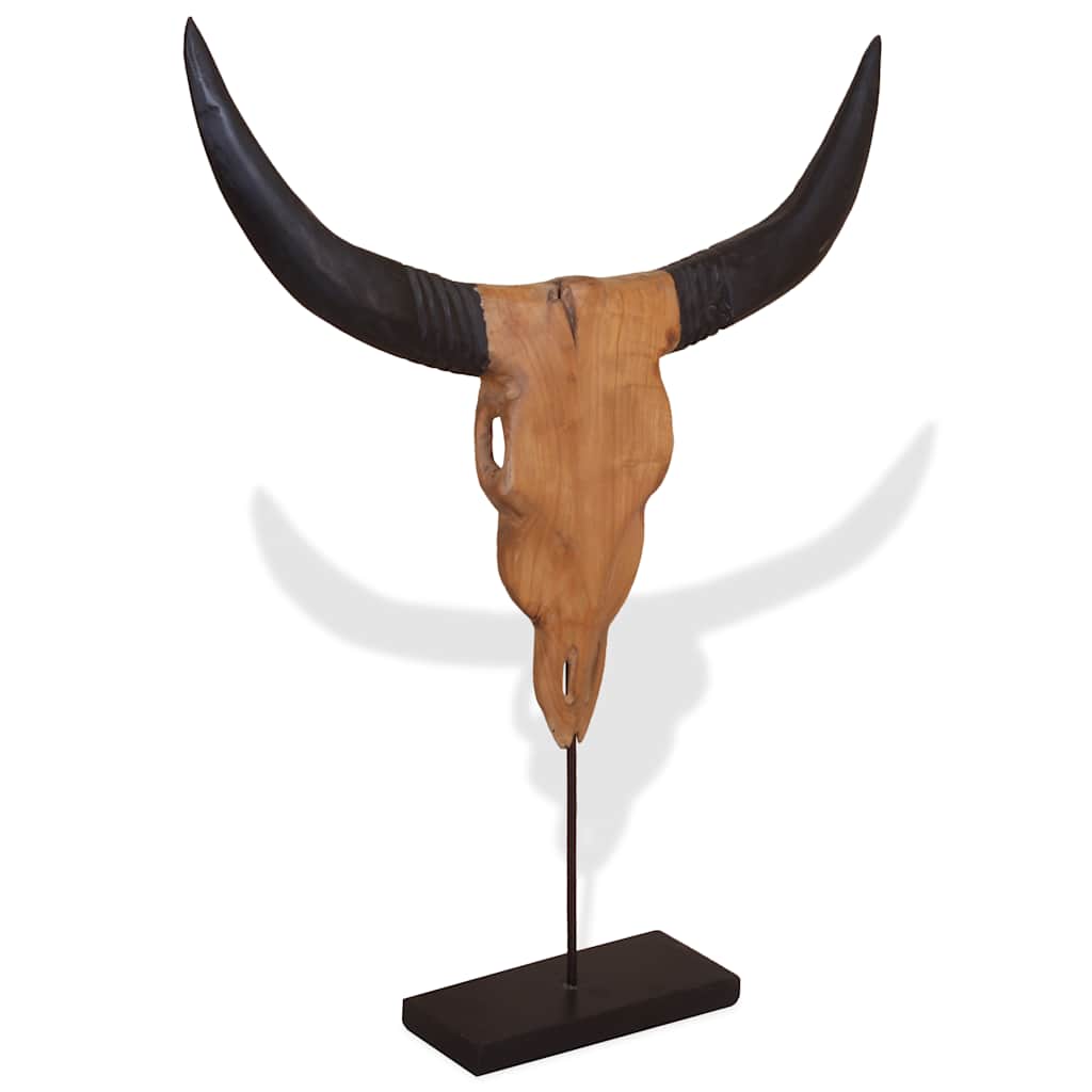 Socha Býčí Lebky Z Teakového Dřeva 66X15X88 Cm