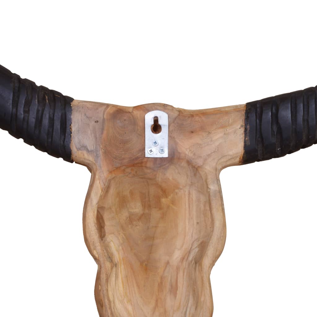 Nástěnná Plastika Býčí Lebky, Teak, 69X6X60 Cm