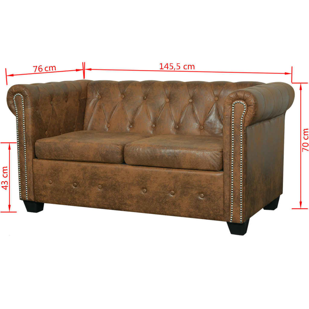 Chesterfield Sada 2Místné A 3Místné Pohovky
