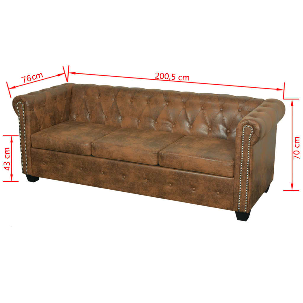 Chesterfield Sada 2Místné A 3Místné Pohovky
