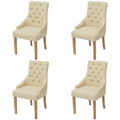 Jídelní Židle 2 Ks Krémové Textil