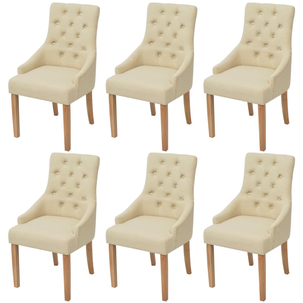 Jídelní Židle 2 Ks Krémové Textil