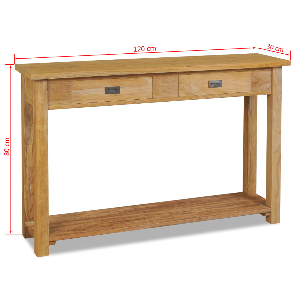 Konzolový Stolek Masivní Teak 120 X 30 X 80 Cm