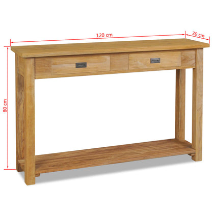 Konzolový Stolek Masivní Teak 120 X 30 X 80 Cm