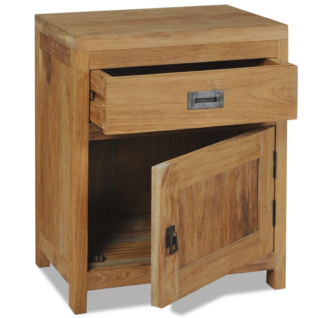 Noční Stolek Masivní Teak 40 X 30 X 50 Cm