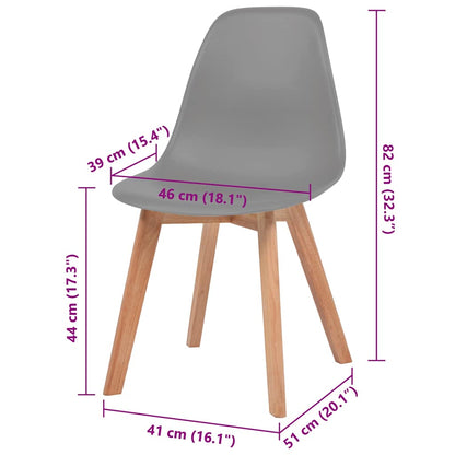 Jídelní Židle 6 Ks Šedé Plast