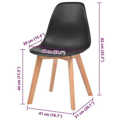 Jídelní Židle 4 Ks Černé Plast