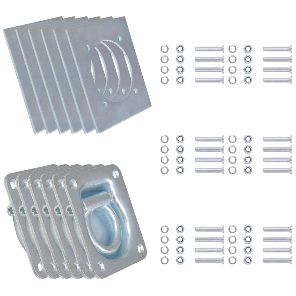 Upínací Oka Na Přívěs, 6 Ks, Pozinkovaná Ocel, 2000 Kg