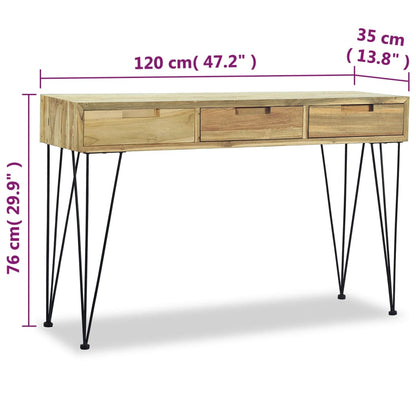 Odkládací Stolek, Masivní Teak, 120X35X76 Cm