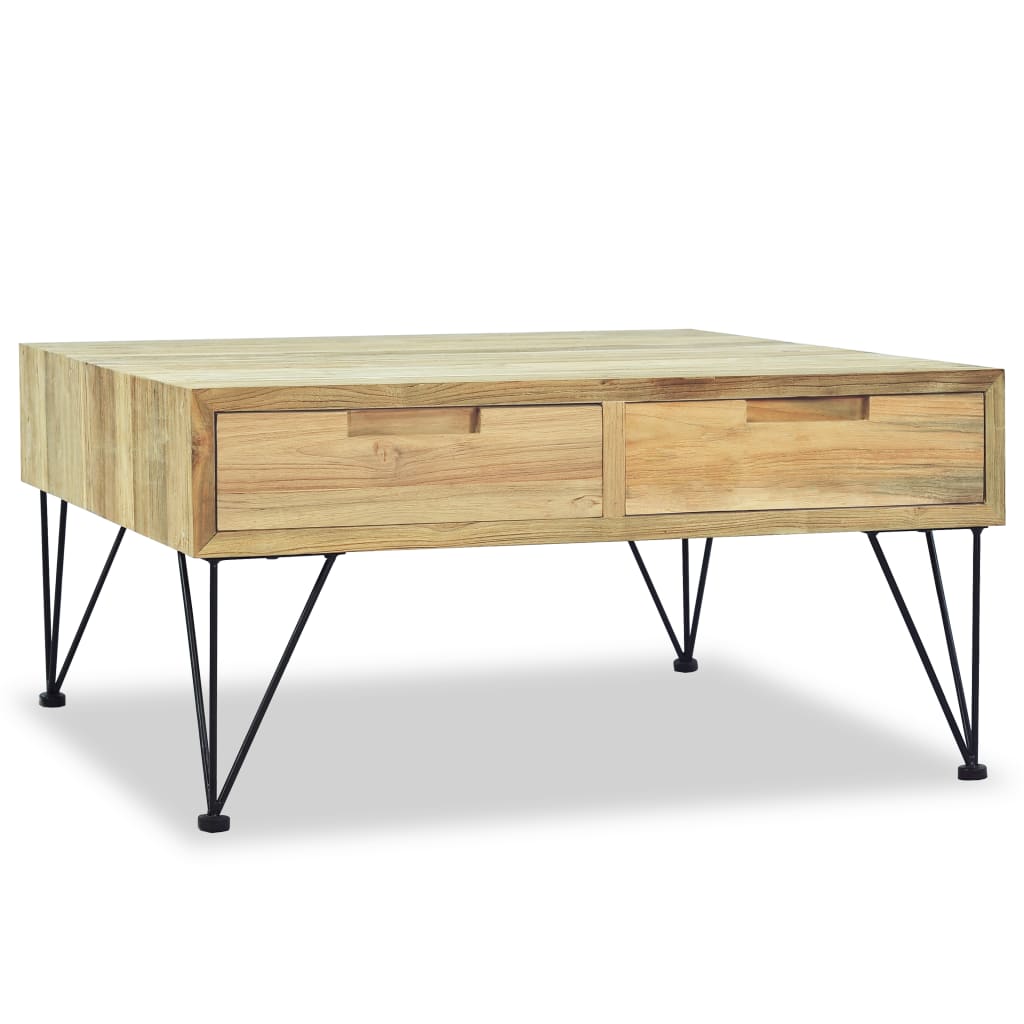 Konferenční Stolek, Masivní Teak, 80X80X40 Cm