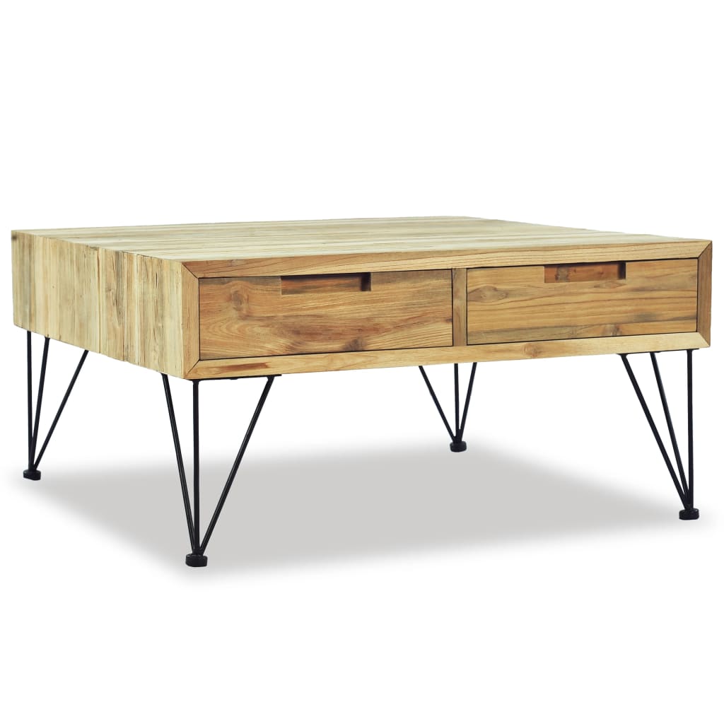 Konferenční Stolek, Masivní Teak, 80X80X40 Cm