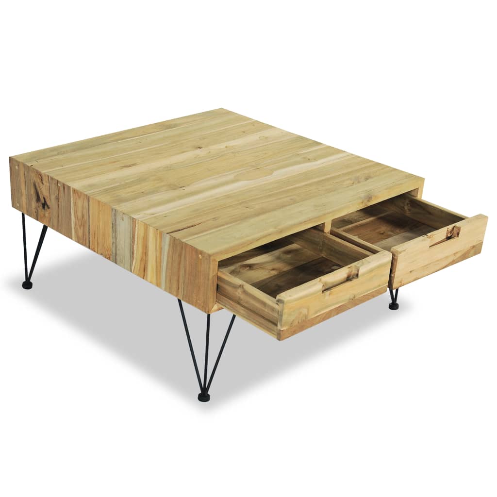 Konferenční Stolek, Masivní Teak, 80X80X40 Cm