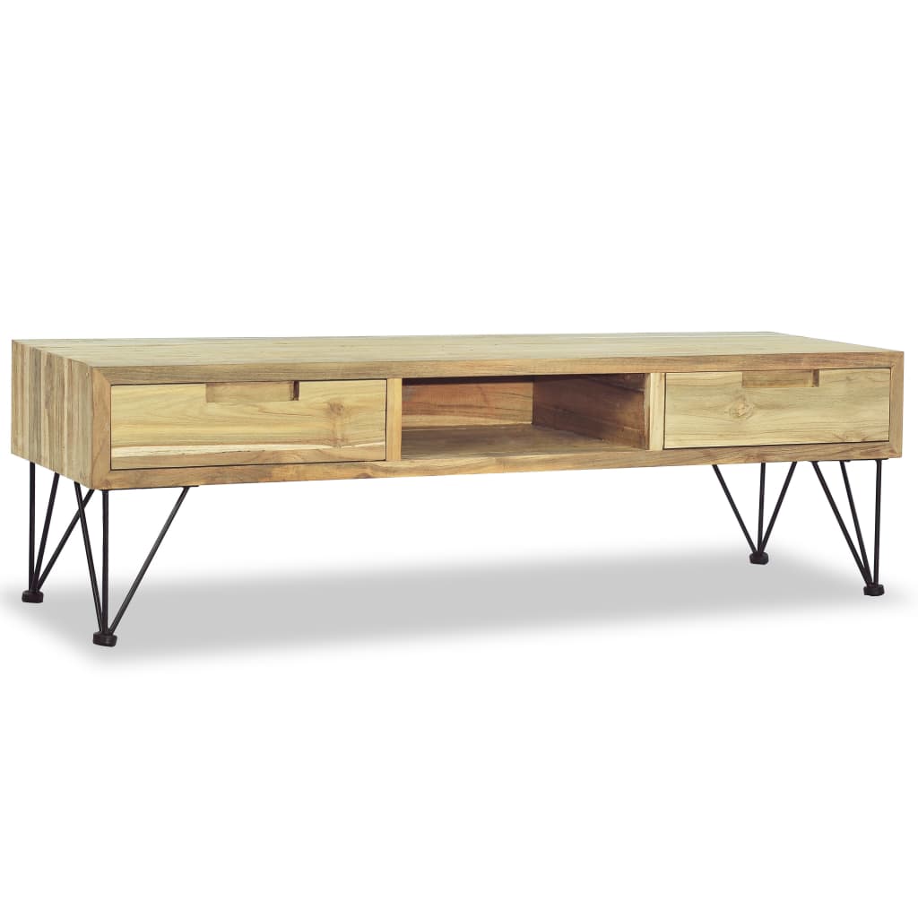 Tv Stolek 120 X 35 X 35 Cm Masivní Teak
