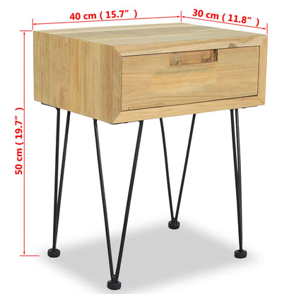 Noční Stolek 40 X 30 X 50 Cm Masivní Teak