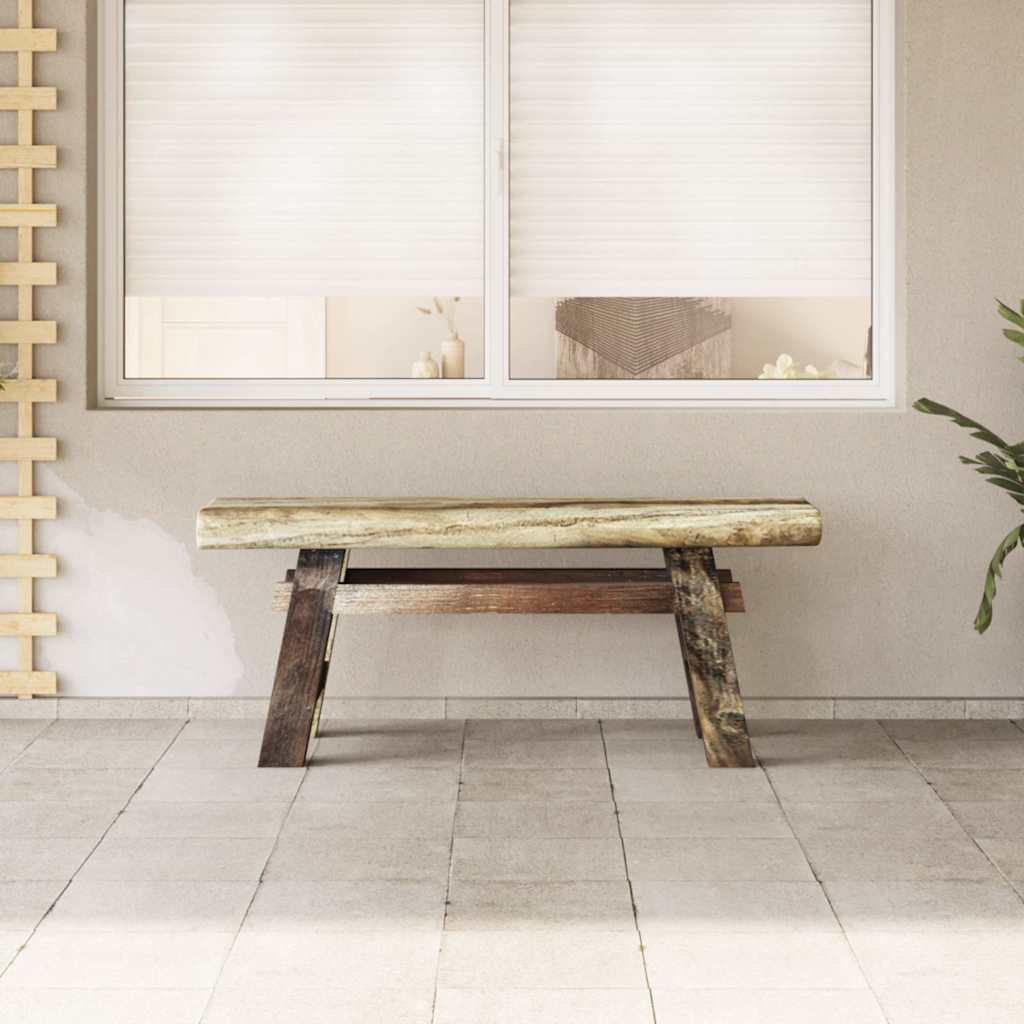 Lavice Směs Recyklovaného Dřeva A Masivní Teakové 100X28X43 Cm