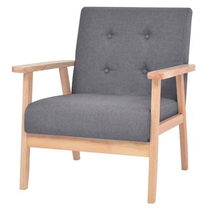 Křeslo Světle Šedé Textil