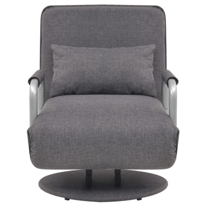 Otočné Křeslo Rozkládací Tmavě Šedé Textil